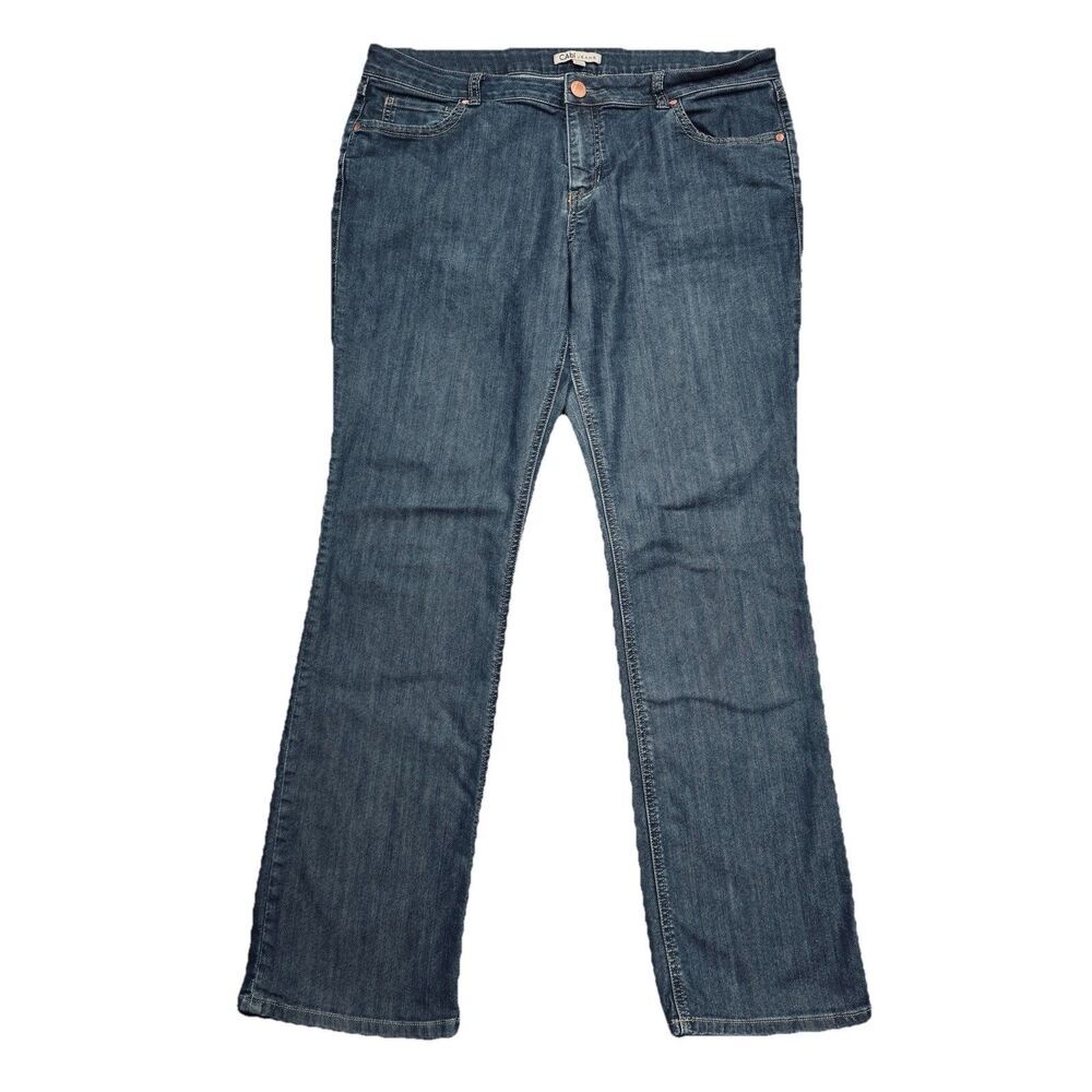 Cabi Straight Leg Jeans 16 (37x31) Dark Wash Blue Denim Mid Rise Womens